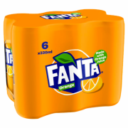 Fanta Orange Can 33cl - Pack of 6 
