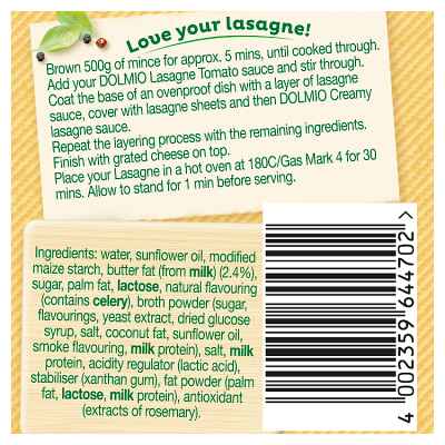 Dolmio Lasagne Creamy White Sauce 470g
