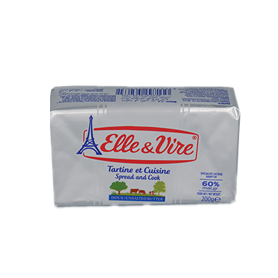 Elle & Vire Unsalted Butter Produit de France Doux 200gr