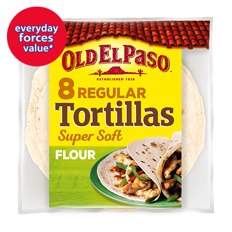Old El Paso Regular Super Soft Flour Tortillas x8 326g