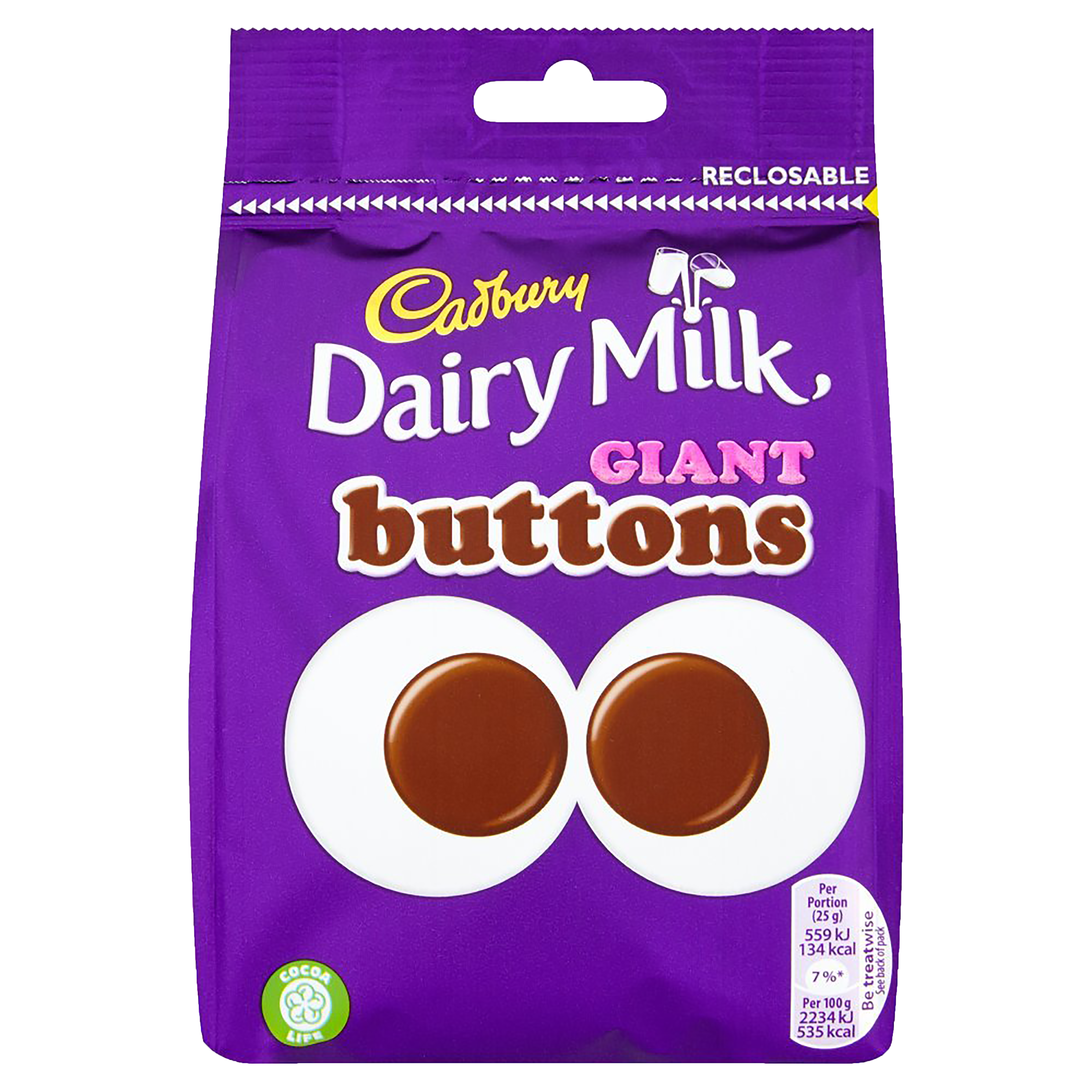 Cadbury Dairy Milk Giant Buttons Chocolate Bag 119g