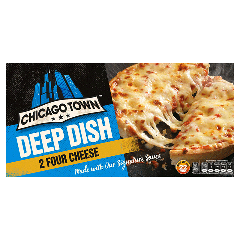 Chicago Town 2 Deep Dish Four Cheese Mini Pizzas 2 x 155gr