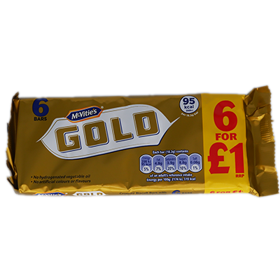 McVitie's Gold Caramel Flavour Biscuits Bars 106g - Pack of 6