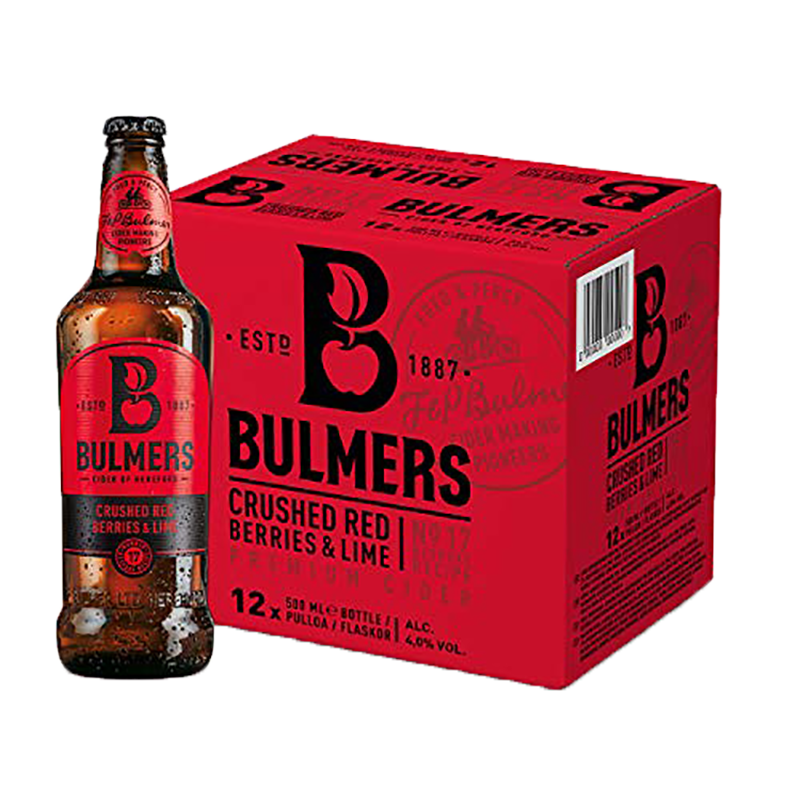 Bulmers Berries & Lime Bottle 4.5% - 50cl - Pack of 12