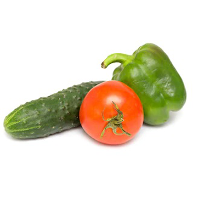 Cucumber, Tomato, Green Bell Pepper (Packed) - 450gr