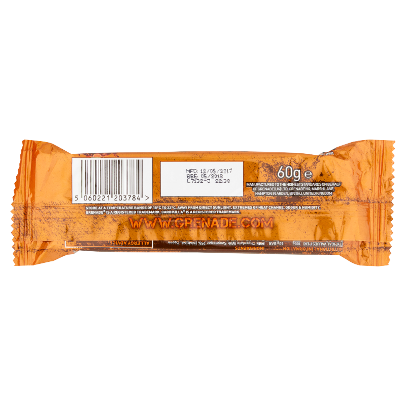 Grenade Carb Killa High Protein Bar Jaffa Quake Chocolate Orange 60g