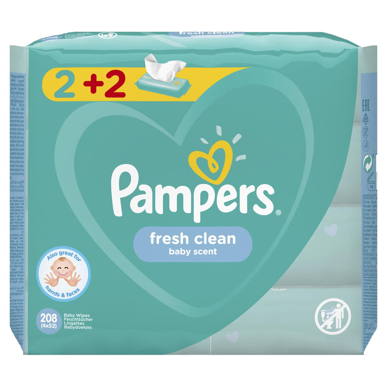 Pampers Wipes Fresh Clean 2+2 Free
