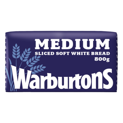 Warburtons Medium White Bread 800gr