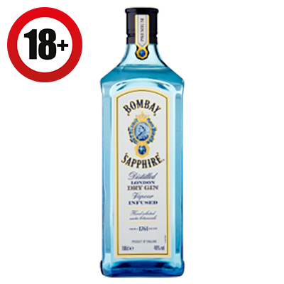 Duty Paid Bombay Sapphire Gin 1L 40%