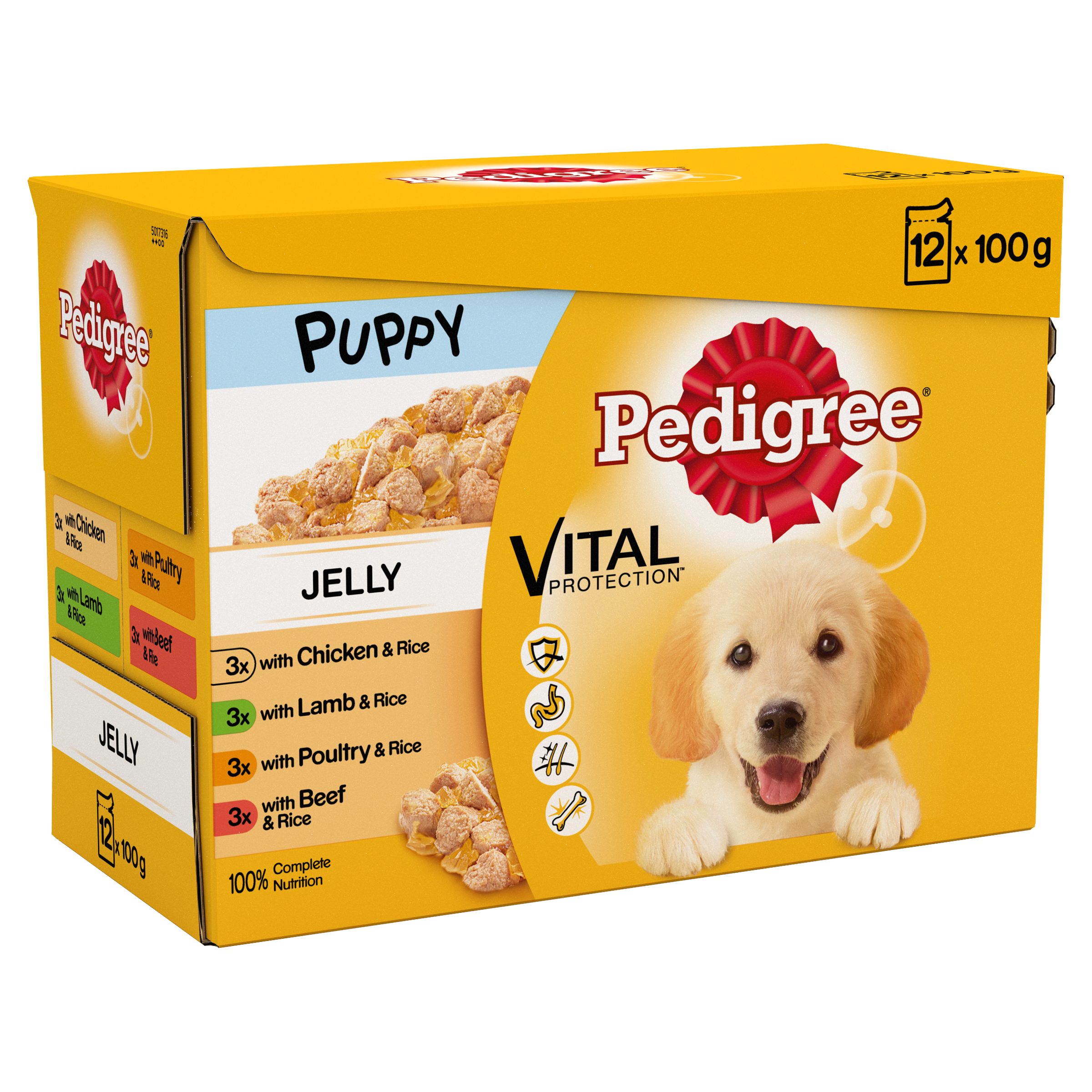 Pedigree Puppy Wet Dog Food Pouches Mixed Selection in Jelly 12 x 100g