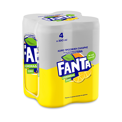 Fanta Lemon Zero Stevia 33cl - Pack of 4