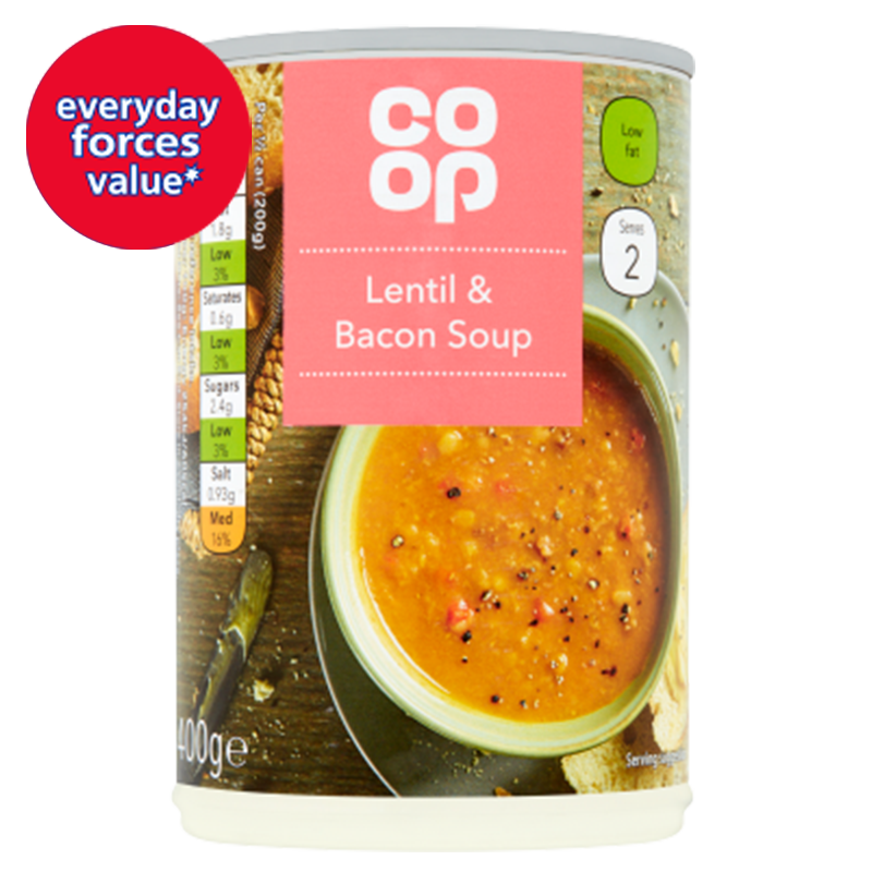 Co-op Lentil & Bacon Soup 400g