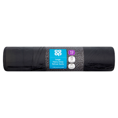 Co-op 10 Large Heavy Duty Refuse Sacks 100 Litre