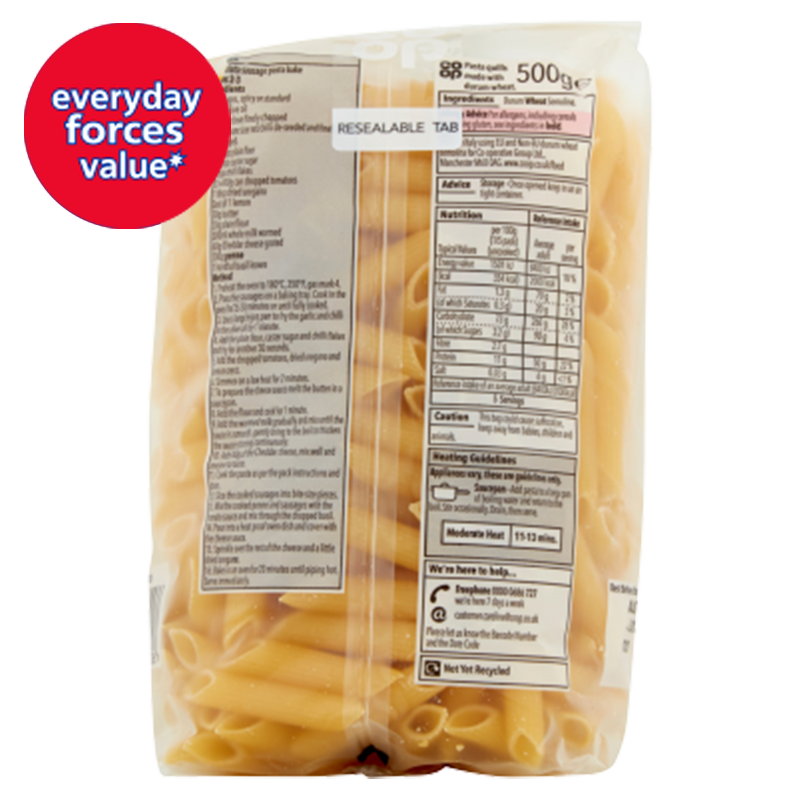 Co-op Penne Rigate Quills 500g