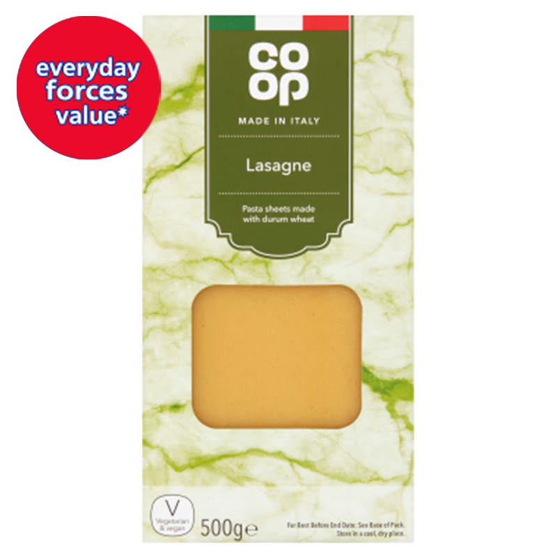 Co-op Plain Lasagne 500g