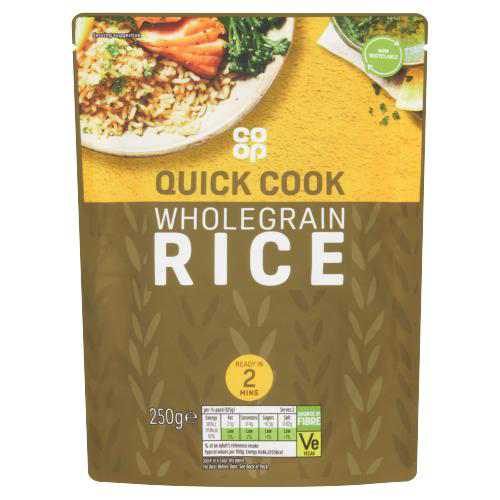 Co-op Wholegrain Mwave Rice 250g