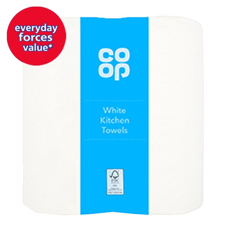 Co-op White Kitchen Towels