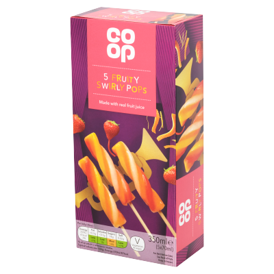 Co-op Fruity Swirly Pops 5 x 70ml (350ml)