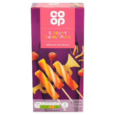 Co-op Fruity Swirly Pops 5 x 70ml (350ml)