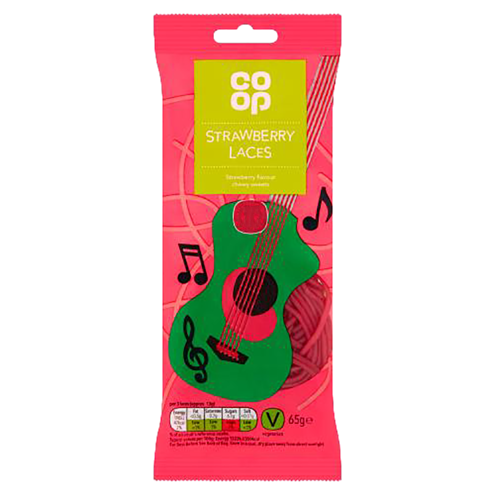 Co-op Strawberry Laces 65g 