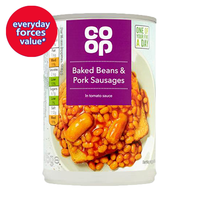 Co-op Baked Beans & Pork Sausages in Tomato Sauce 405g