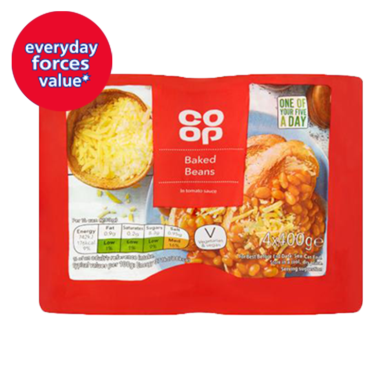 Co-op Baked Beans in Tomato Sauce 400g - Pack of 4