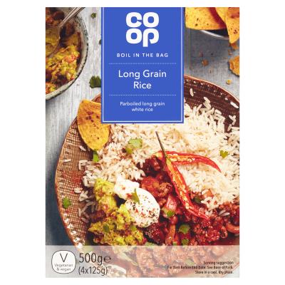 Co-op Boil in the Bag Long Grain Rice 4 x 125g (500g)