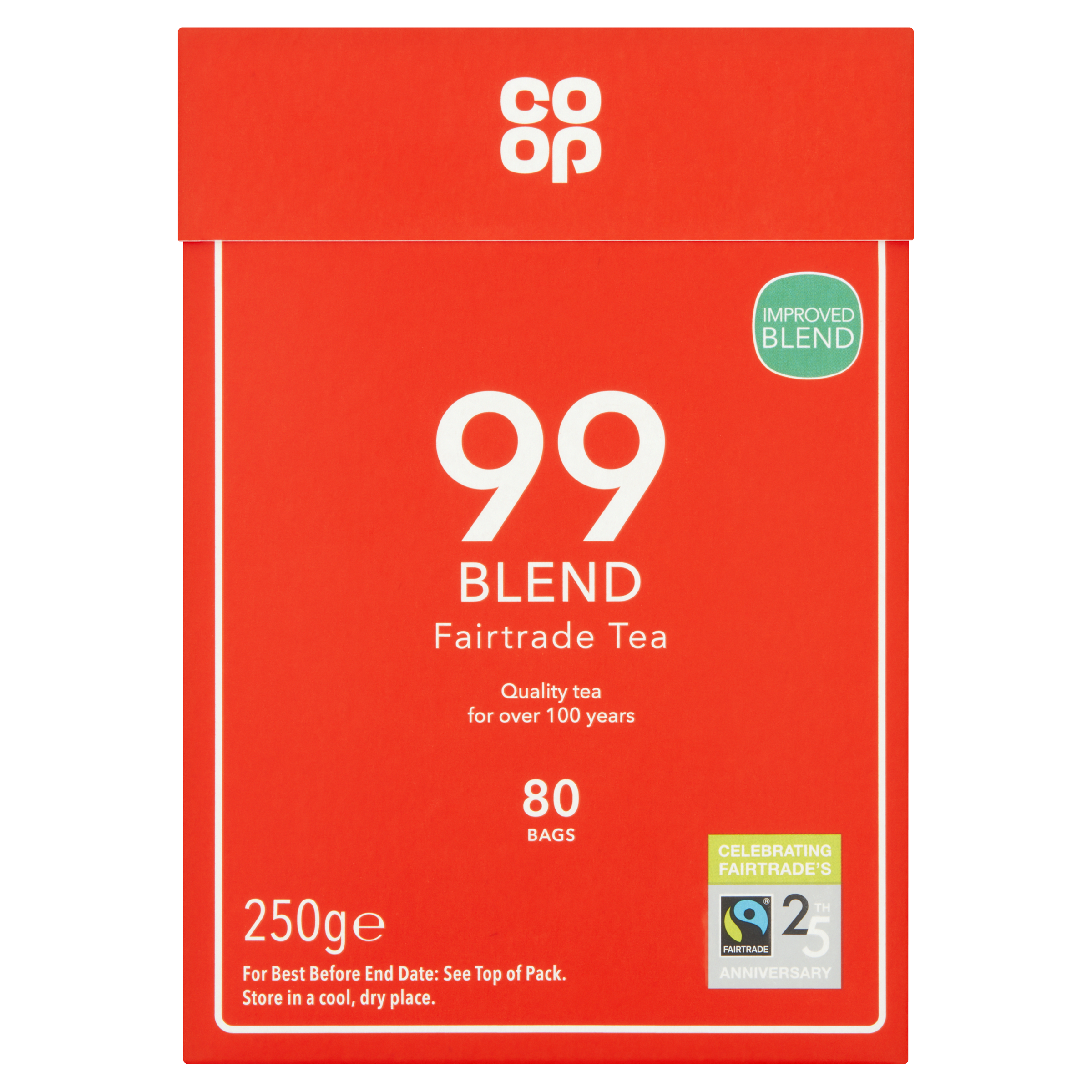 Co-op 99 Blend Fairtrade Tea 80 Tea Bags 250g