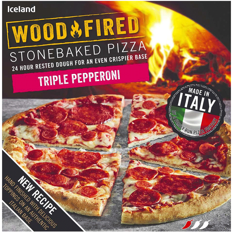 Iceland Triple Pepperoni Stone Baked Pizza 357gr