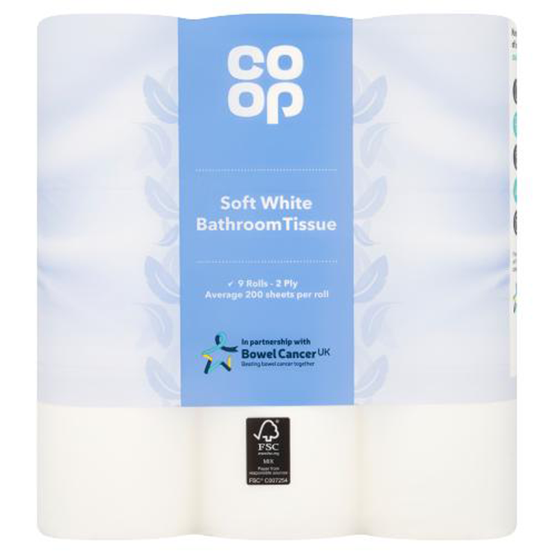 Coop White Toilet Tissue 9Roll 9s